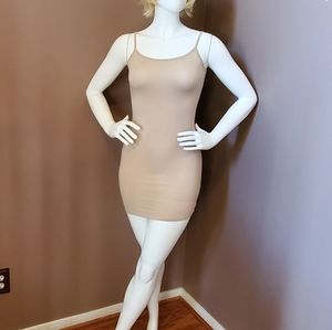 NWT HEM & THREAD knit bodycon nude slip dress